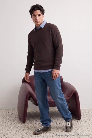 TRENDYOL MAN Men's Brown Plain Long Oversize Sweatshirts