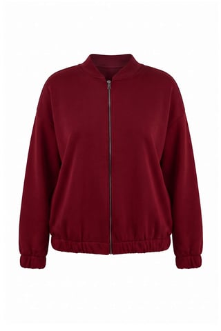 Trendyol Curve Women's Burgundy Plain Long Oversize Plus Size Sweatshirts