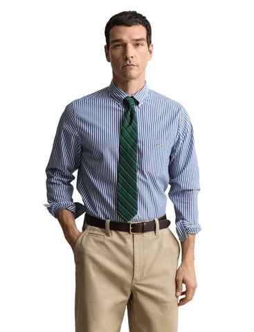 Katoenen Gant casual overhemd normale fit blauw gestreept