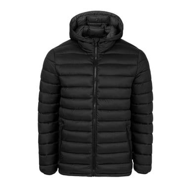 SoulCal Mens Micro Quilted Hooded Jacket (Black)