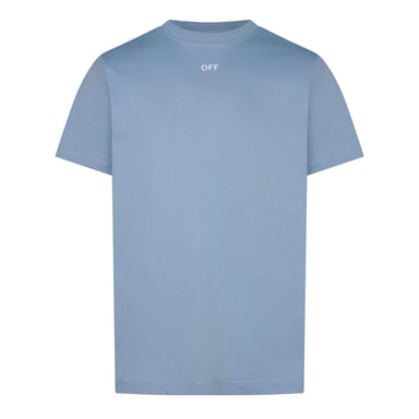 Off-White damesoverhemd met slim fit en korte mouwen van verwassen denim