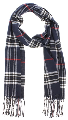 Wynsors Zachte damessjaal met franjes Berty blauw