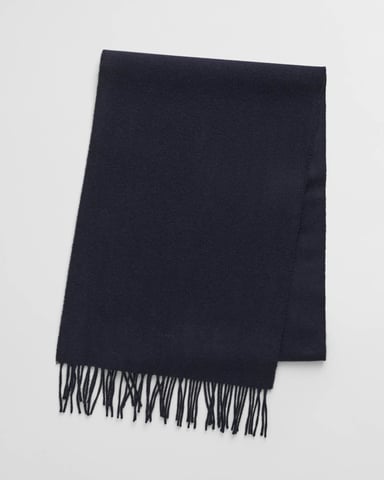 Sjaal met logodetail in marineblauw
