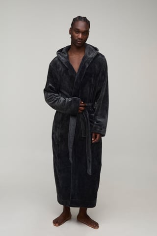 Tall Longline badjas met capuchon