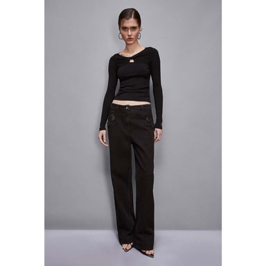 Patrizia Pepe Black Viscose Sweatshirt