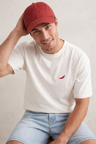 TRENDYOL MAN Boys Ecru Embroidered Short Oversize T-Shirts