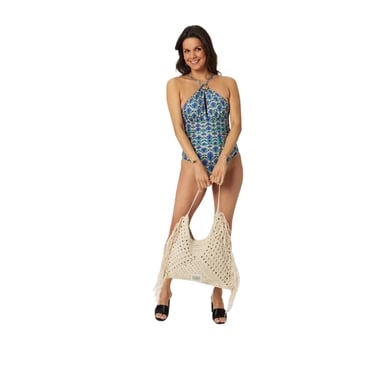 Biba Womens/Ladies High-Neck One Piece Swimsuit (Deco Rose)