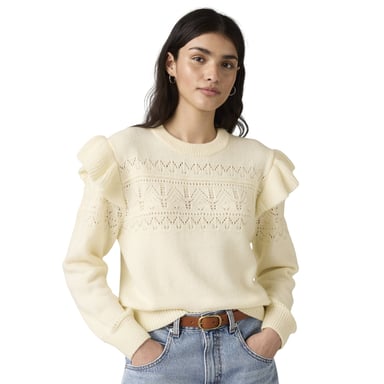 Levis Womens/Ladies Shane Pointelle Flutter Sweater Top (Tofu)