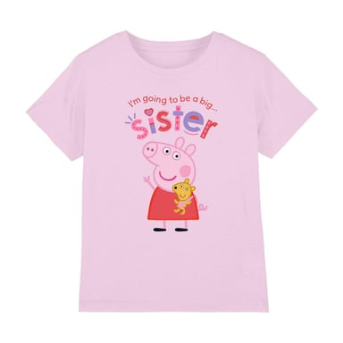 Peppa Pig Childrens/Kids Big Sister T-Shirt (Light Pink)