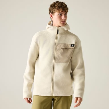 Dare 2B Mens Firn Borg Hooded Fleece Jacket (Almond Milk)