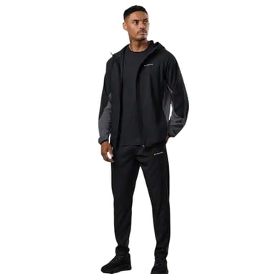 Gym King Mens Hooded Raglan Windbreaker (Black/Graphite)
