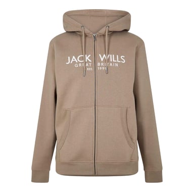 Jack Wills Mens Pinebrook Graphic Full Zip Hoodie (Slate)