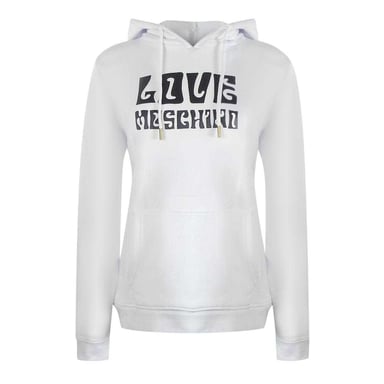 Love Moschino Womens/Ladies Groovy Cotton Hooded Hoodie (White)