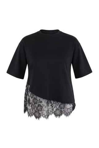 Trendyol Curve Women's Black Plain Short Oversize Plus Size T-Shirts