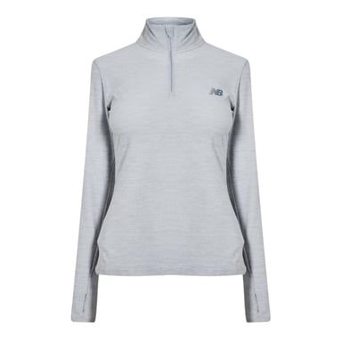 New Balance Womens/Ladies Space Dye Quarter Zip Running Track Top (Grey)