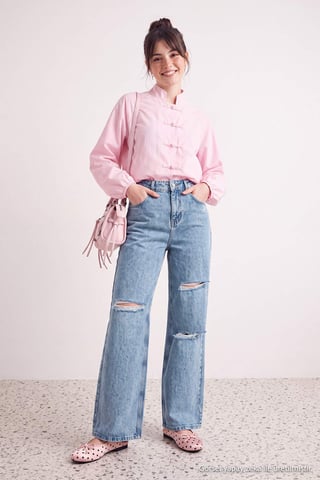 TRENDYOLMİLLA Women's Blue Plain High Waist Jeans