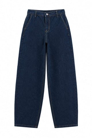 TRENDYOLMİLLA Women's Blue Plain Wide Leg High Waist Jeans