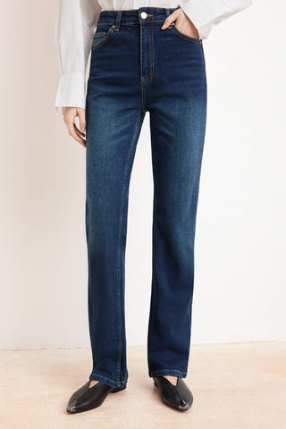 TRENDYOLMİLLA Women's Blue Plain Slim High Waist Jeans