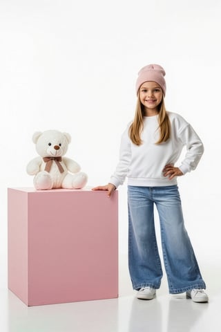 TRENDYOLKIDS Girls Blue Plain High Waist Jeans