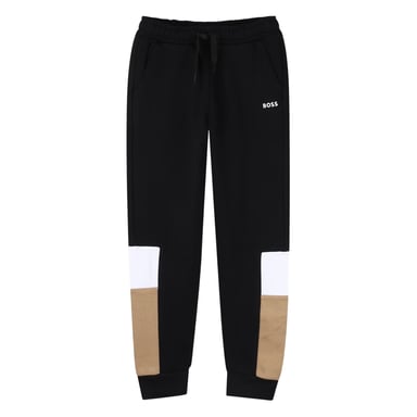 Boss Boys Fleece Colour Block Slim Joggers (Black)
