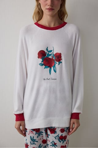 Penti Broken Best Season New Year pyjamatop met print, thermisch effect en ronde hals
