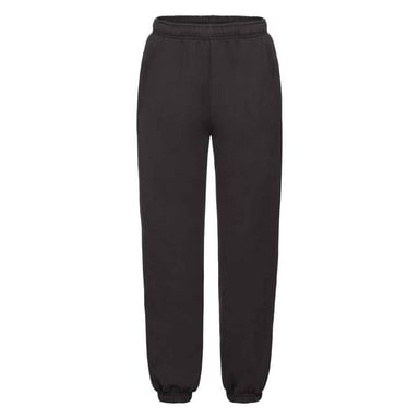 Fruit of the Loom Childrens/Kids Premium Elasticated Cuff Jogging Bottoms (Black)