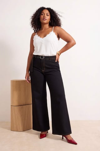 Trendyol Curve Women's Black Plain High Waist Plus Size Jeans