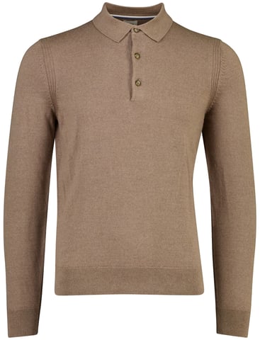 BRAX Brown Merino Wool Polo Shirt