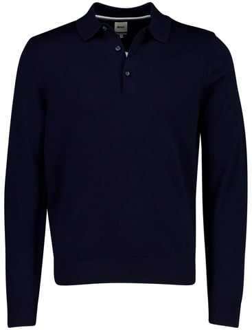 Brax dark blue merino wool polo shirt