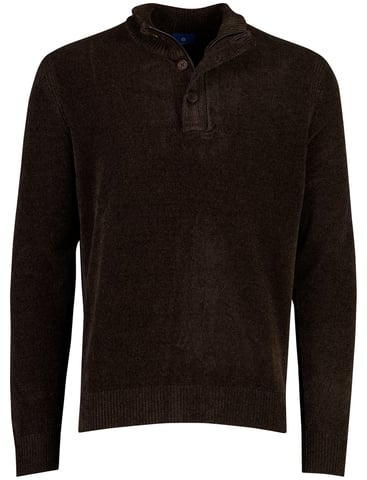Blue Industry Brown Half-Zip Jumper