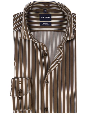 OLYMP Brown Non-Iron Shirt