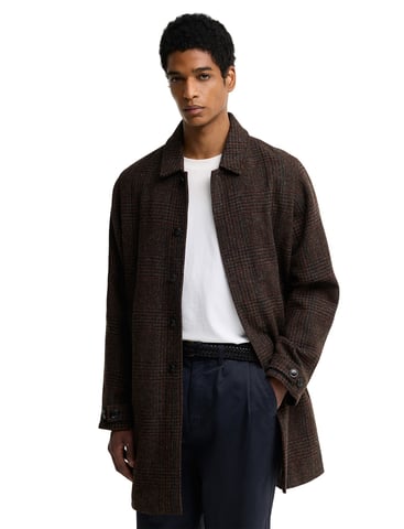 Barbour Brown Wool Overcoat