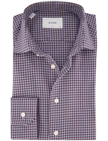 Eton Slim Fit Blue Wrinkle-Resistant Shirt
