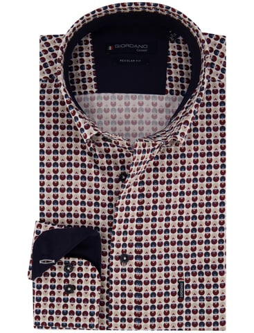 Giordano Bordeaux Printed Shirt