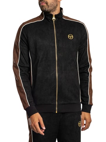 Sergio Tacchini Contrasto Suede Track Jacket, Black