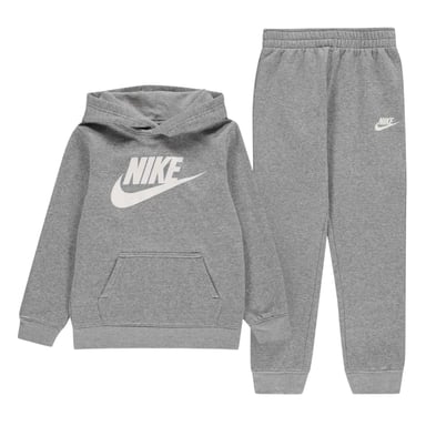 Nike Boys Logo Fleece Long-Sleeved Tracksuit Set (Grey)