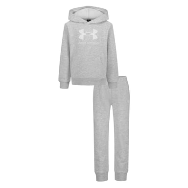 Under Armour Boys Big Logo Hoodie And Joggers Set (Grey/White)