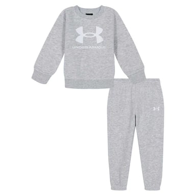 Under Armour Baby Boys Big Logo Sweatshirt & Jogging Bottoms Set (Grey/White)