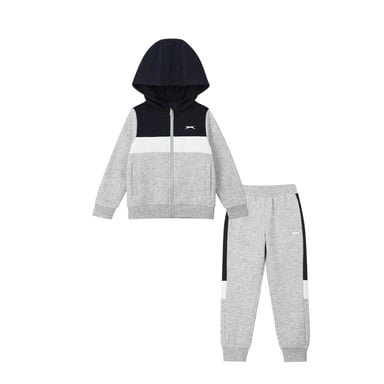 Slazenger Childrens/Kids Colour Block Fleece Tracksuit (Navy/Grey)