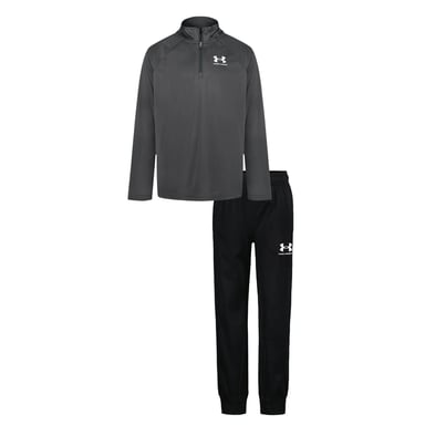 Under Armour Boys Quarter Zip Tracksuit Set (Grey/Black)