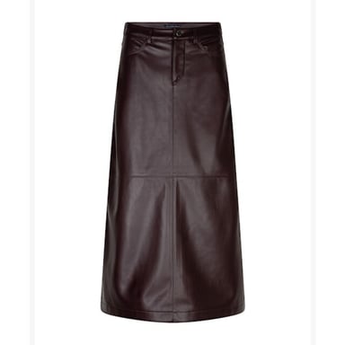 Red Button SRB5078 A-line Faux Leather Skirt Burgundy