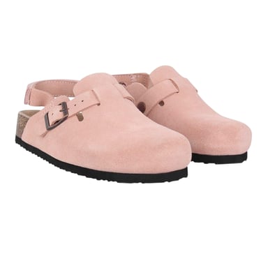Jack Wills Childrens/Kids Leather Mule Sandals (Blush Pink)