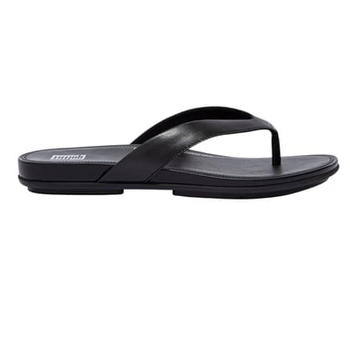 FitFlop Womens/Ladies Gracie Leather Flat Flip Flops (All Black)