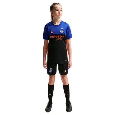 Nike Childrens/Kids 2025/2026 Inter Milan FC Football Shorts (Black/Orange)