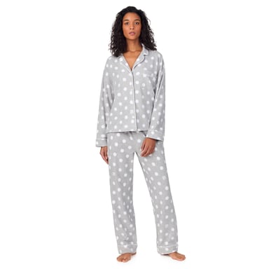 DKNY Fleece set met shirt met lange mouwen en broek, grijs met stippen