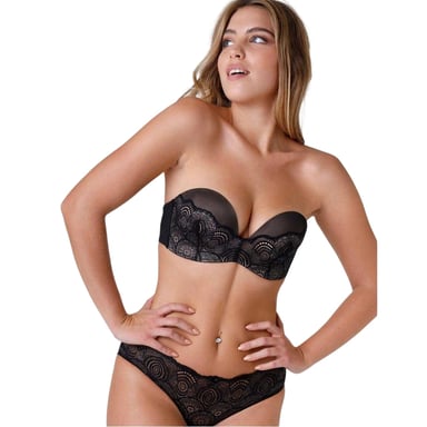 Wonderbra Womens/Ladies Glamour Strapless Bra (Black)