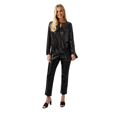 Biba Womens/Ladies PU Straight Leg Trousers (Black)