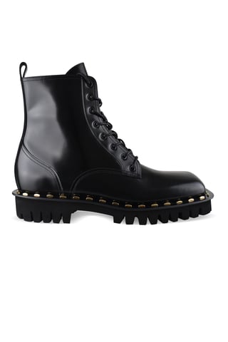 Balmain Patent leather ankle boots with studs Black
