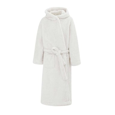 Linea Womens/Ladies Fleece Hooded Long-Sleeved Robe (Grey)