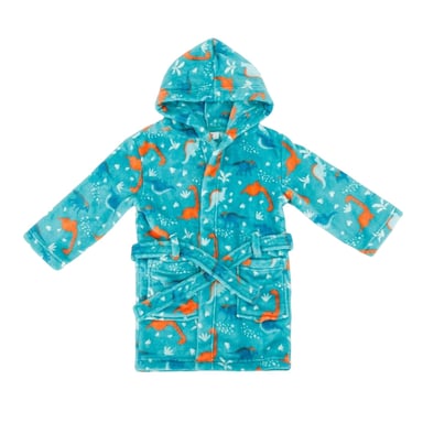 Star Baby Boys Dinosaur Fleece Hooded Robe (Green)
